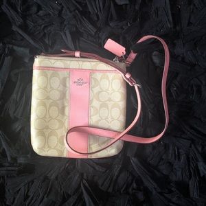 Pink coach cross body bag